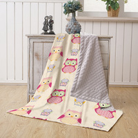 Couverture polaire en flanelle douce double couche pour enfants Couverture en minky pour nouveau-nés Couverture pour bébé à motif mignon