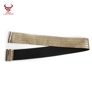 <span class=keywords><strong>Amazon</strong></span> Gold Elastic With Clasp Buckle Polyester Elastic Belt For Woman - Product Image 6