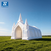 Église gonflable géante, église gonflable mobile, peut être utilisée pour la décoration d'événements ou la décoration de mariage