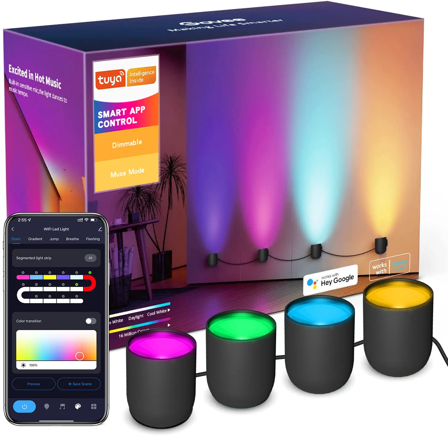 APP control Smart Gaming table lamp RGB LED Graffiti Smart Wall Music sync Home Decor WiFi multi-color wall lamp bedroom light