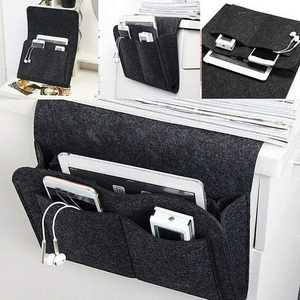 Organizador de fieltro antideslizante para cabecera de cama, bolsa colgante para sofá, almacenamiento lateral para cama, soporte para control remoto, bolsillos para cama - Product Image 2
