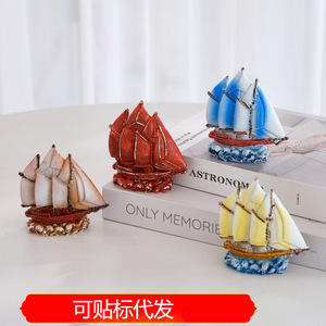 Modèle de voilier en résine, ornement décoratif, style méditerranéen, décoration d'intérieur, artisanat artistique, idée cadeau - Product Image 5