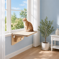 Hamac mural suspendu pour chat en bois massif, pour fenêtre ou baie vitrée, avec ventouses, plateforme d'escalade pour chat, arbre à chat en carton
