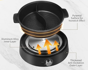 4L Multifunction <b>Electric</b> Cooker <b>Fry</b> Feature Non- Stick PTFE Cooking Pot for Outdoor Travel Household Use <b>Electric</b> Hot Skillet - Product Image 6