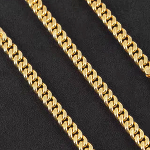 Dây chuyền nam mạ vàng <span class=keywords><strong>14K</strong></span> kiểu hip-hop bền chắc, chất liệu đồng thau, kích thước 3/4/5mm, dài 20 <span class=keywords><strong>inch</strong></span>, kiểu dây Cuban Link, bán buôn - Product Image 3