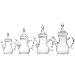 Conjunto de bule de café para chá, chaleira de vidro estilo árabe do marrocos