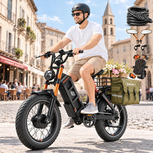 Bicicleta eléctrica Eahora Juliet pro 2 para adultos con motor de 250W, batería de litio de 48V 60AH extraíble, 7 velocidades y suspensión completa - Product Image 4
