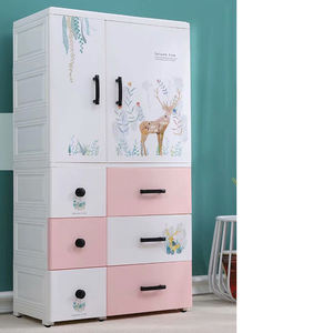 Cajas de almacenamiento de plástico de 4 capas simples y modernas, armario de almacenamiento de ropa para niños, muebles para el hogar y el dormitorio - Product Image 3