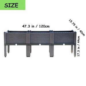 Kit de lit de jardin rectangle surélevé, 12 boîtes de rangement en <span class=keywords><strong>plastique</strong></span> pour l'intérieur et l'extérieur pour les légumes frais, herbes, fleurs succulentes - Product Image 2