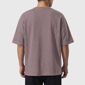 Camiseta Oversize para Hombre, Algodón Grueso, Corte Holgado, Cuello Redondo, Manga Corta, Estilo Urbano Informal, Tejido Suave de Primera Calidad - Product Image 3