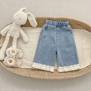 Nouvel ensemble doux deux pièces pour bébé fille 2026 : T-shirt à manches longues en dentelle et <span class=keywords><strong>jean</strong></span> - Product Image 3