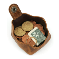 Porte-monnaie vintage en cuir avec fermeture à boucle et sangle à chaîne - Porte-monnaie compact et mini portefeuille pour hommes et femmes
