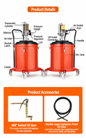 Pompe à graisse pneumatique haute pression 35L 55 MPa et distributeur de lubrifiant avec pistolet à graisse à commande pneumatique pour engins de construction