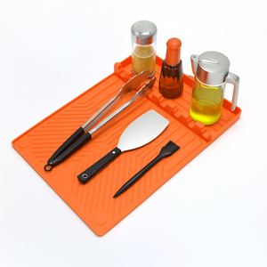 16-Inch <b>Silicone</b> Modern Kitchen Spatula Holder <b>Heat</b> <b>Resistant</b> Durable Multi-Functional BBQ <b>Mat</b> - Product Image 1
