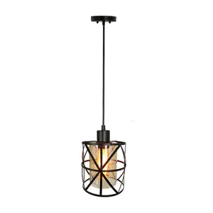 Modern Nordic Pendant Lights Iron Minimalist Loft Cage Pendant Hanging Lamp Industrial Metal Suspension Luminaire Lighting