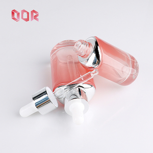 Luxury Skincare Pink Transparent <b>Glass</b> Packaging Cosmetics Essential Oil Dropper Bottle Cosmetics <b>Container</b> With Pump Cap - Product Image 6