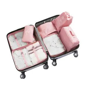 고품질 패션 방수 세탁 나일론 여행 포장 큐브 세트 7pcs 주최자 가방 수하물