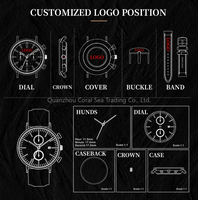 Jam Tangan Mekanik Otomatis Sport Tahan Air OEM Baja Tahan Karat Sapphire 904L Logo Kustom