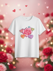 T-shirt da donna con stampa Love Bites Heart, girocollo, manica corta, vestibilità ampia, casual, comoda, per tutte le stagioni - Product Image 2