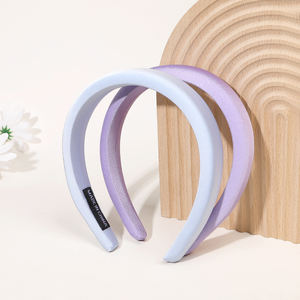 Bandeaux rembourrés tendance, larges, de couleur unie, épais, en éponge moelleuse pour femmes, Jynbows HB24024, style européen et américain, en plastique pour cheveux - Product Image 6