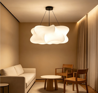 Lustre suspendu minimaliste en tissu, abat-jour doux et chaleureux, pour salle à manger, salon, hôtel, lampe décorative design