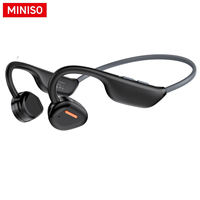 Headset Olahraga Miniso X60 Konduksi Tulang Nirkabel 5.4 Daya Tahan Super Panjang Peredam Kebisingan ENC Earphone Olahraga HD