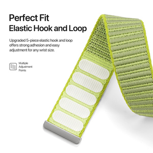 Bracelet de montre en nylon tissé élastique pour Apple Watch avec fermeture magnétique et style sport à boucle et crochets, bracelet de montre portable - Product Image 3