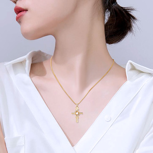 Collar de urna de Cruz infinita de joyería de cremación para cenizas con incrustaciones de corazón colgante de cristal recuerdo regalo conmemorativo para mujeres y hombres - Product Image 4