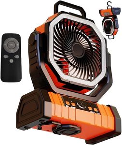 <b>Battery</b> <b>Operated</b> Camping Fan 20000mAh Portable Outdoor Fan with LED Light and Remote Control - Product Image 1