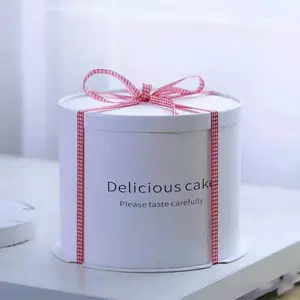 新款8寸婚礼蛋糕盒手工豪华纸方便生日蛋糕盒