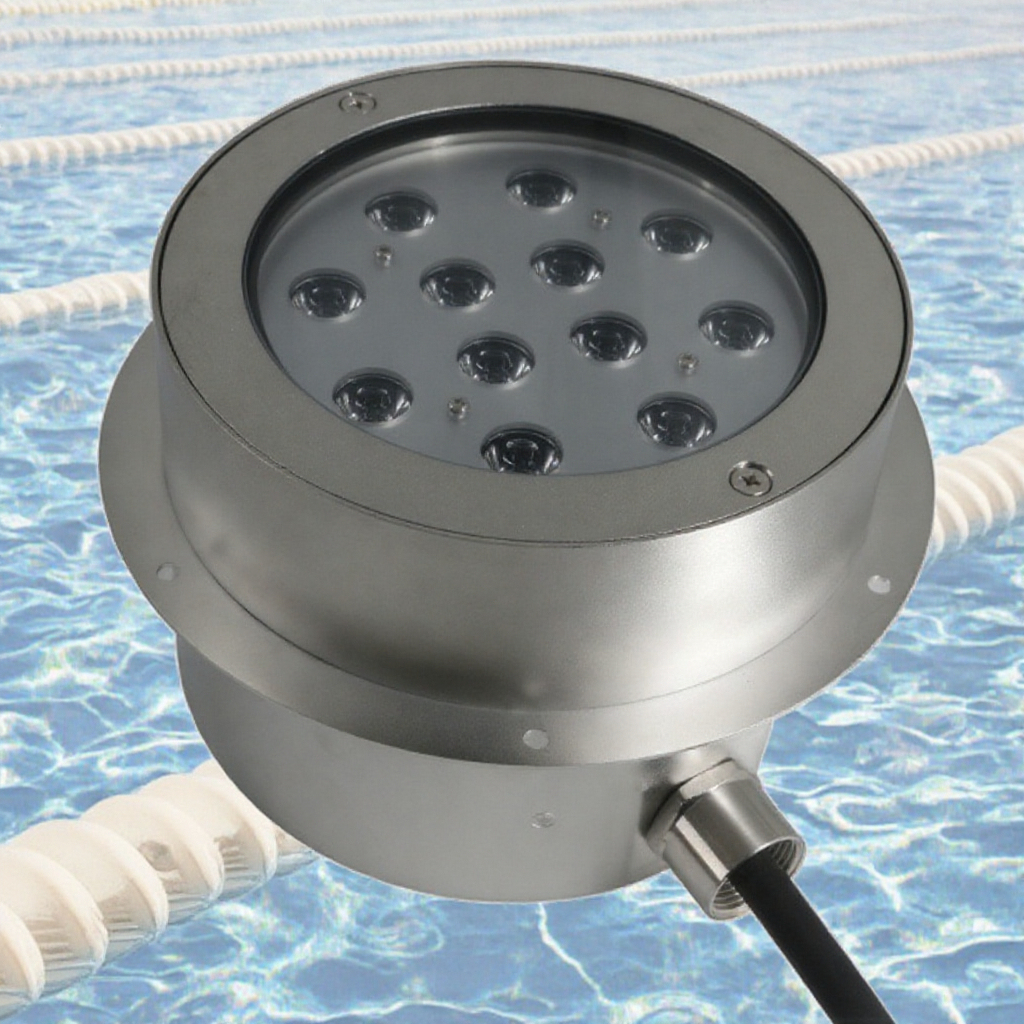 12*3W IP68 Waterproof Stainless Steel Dimmable Swimming Pool Led Underwater Light for Pool & Fountain