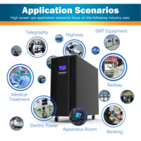 Onduleur double conversion en ligne de haute qualité 20 kVA avec écran LCD, alimentation monophasée de secours pour TPV/CCTV/Routeur/PC OEM/ODM