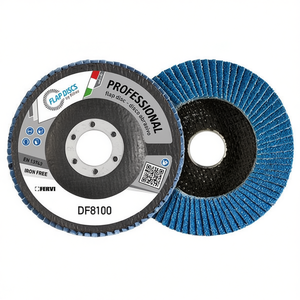 Disque à lamelles professionnel Fervi 125 mm, disque abrasif sans fer pour ponçage du métal - Product Image 1