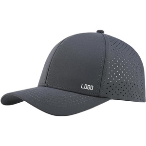 Logotipo personalizado de 6 paneles de poliéster de moda para correr al aire libre de poliéster transpirable de secado rápido gorra de béisbol impermeable - Product Image 4
