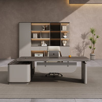 Bureau de direction de luxe en L, durable, réglable en hauteur électriquement, pour bureau, table de PDG pour immeuble de bureaux