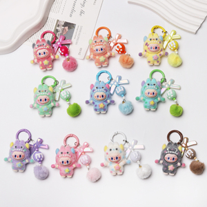 QYS Mignon porte-clés en peluche motif lapin monstre floqué, breloque de téléphone à personnaliser, pendentif pour sac, jouet - Product Image 3