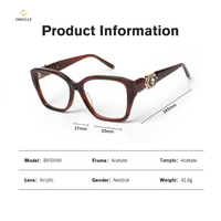 Hecho en China Accesorios de moda Acetato Gafas de gran tamaño Acetato Marcos ópticos