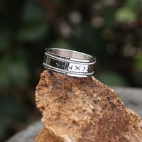 Mythe nordique bijoux audacieux en gros hommes bague en acier inoxydable avec Runes gravées Viking bague bijoux