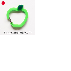 พวงกุญแจคาราบิเนอร์น่ารัก ดีไซน์ผลไม้ 5 แบบ พวงกุญแจรูปแอปเปิ้ล - Product Image 3