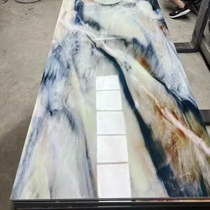 Paneles de pared de mármol 3D UV Fondo de TV Tablero de mármol UV