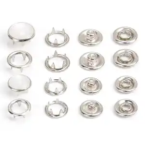 Custom Eco-friendly 4 Parts Metal Ring Snap Fastener Prong Snap Button