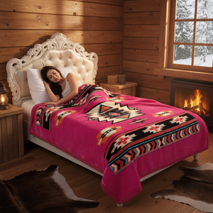 Couverture en Raschel double couche de 3 kg, style ours aztèque loup animal, logo personnalisé, marché canadien, taille king pour lit d'hiver - Product Image 2
