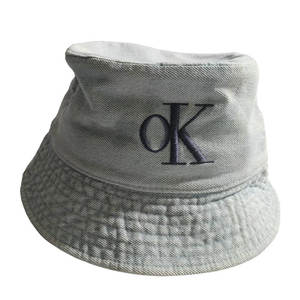 Koreaanse stijl winter veelzijdige gewassen denim 100% katoen letterborduurwerk vissershoed unisex casual brede rand gezichtsbescherming - Product Image 2