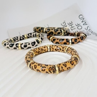 Trendy leopar baskı şantuk boncuk bilezik moda lüks takı ile çok renkli ve çok tarzı bilezikler kahverengi aksesuarları