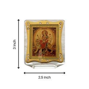 Marco Acrílico Dorado con Figura de Durga de 3 Pulgadas, Mini Ídolo de Ganesh para el Tablero del Auto, Decoración del Hogar, Regalo para Pooja y Decoración del Templo - Product Image 5