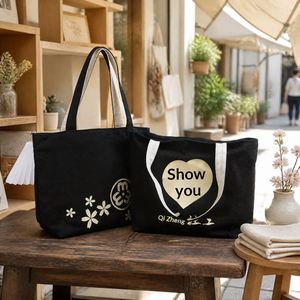 Bolsa de Tela de Algodón Personalizada con Estampado de Letras, Logotipo Serigrafiado, Reutilizable, con Cierre de Cremallera, Portátil, para Regalos y Promociones - Product Image 3