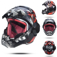 Casque de moto Masei 601 Iron Patriot, casque de divertissement, visière intérieure, casques personnalisés Red Bee
