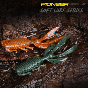 Señuelo de camarón de 68 mm, cebo blando para pesca de fondo, señuelo para lubina, Texas Rig, pesca en zonas de raíces - Product Image 4