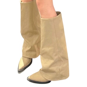 2025 nouvelles <span class=keywords><strong>bottes</strong></span> à <span class=keywords><strong>mollet</strong></span> larges populaires Logo personnalisé femmes mi-<span class=keywords><strong>mollet</strong></span> bloc talon <span class=keywords><strong>marron</strong></span> chaussures mi-talon mode sans lacet <span class=keywords><strong>bottes</strong></span> amples - Product Image 1