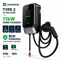 Station de recharge pour véhicules électriques GANCRON OEM Type 2 AC 11kW 16A 400V triphasée murale avec WiFi pour usage domestique